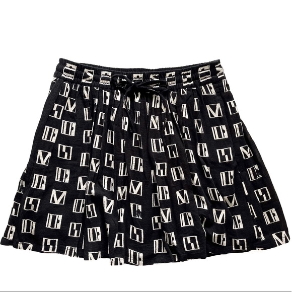 Madewell Black Cream Woodblock Mini Skirt S VGUC - Picture 3 of 13